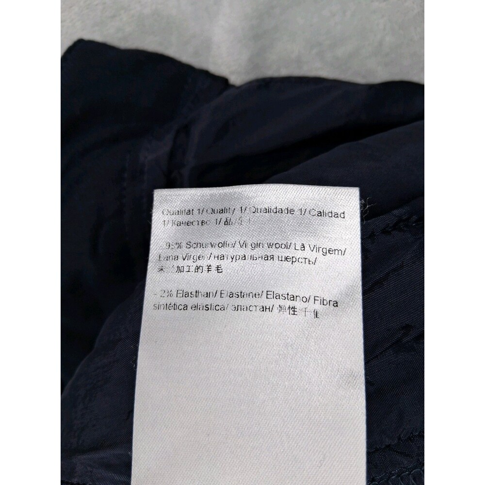 Escada Womens Navy Blue Virgin Wool Stretch Pants Size 44 Office Career - Picture 15 of 16